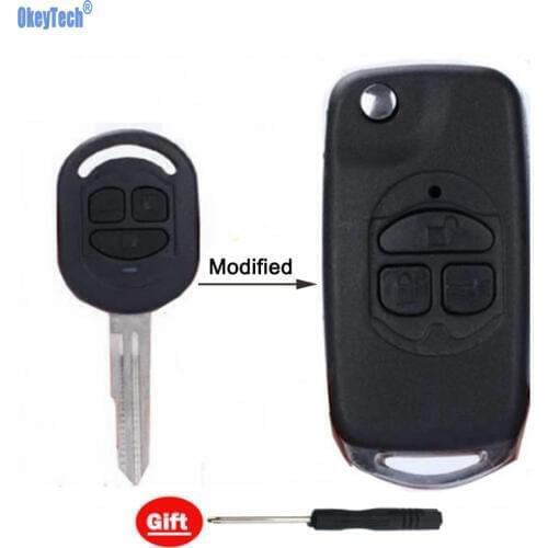 OkeyTech 3 Button Modified Flip Remote Car Key Shell for Chevrolet Lacetti Optra Nubira Vehicle Pocket Alarm 2005 2006 2007 2008