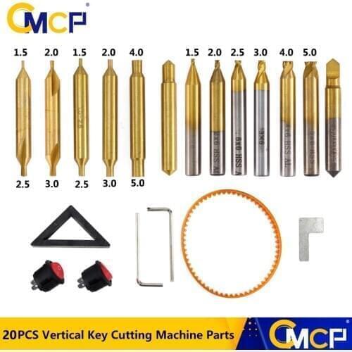 20pcs Titanium Coated End Milling Cutter For Vertical Key Cutting Machine Key Copy Machine Parts