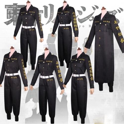 Anime Tokyo Revengers Cosplay Costumes Manjiro Sano Black Uniform Ken Ryuguji Takemichi Hanagaki Tokyo Manji Gang Cloak Outfits