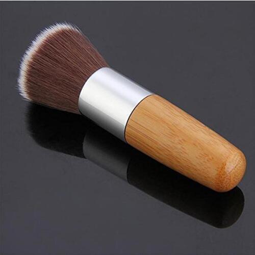 Mayitr 1pc Bamboo Flat Soft Brush Face Makeup Brush Powder Foundation Brushes For Cosmetic Tool