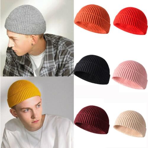 Men/Women Winter Knitted Hat Beanie Skullcap Sailor Cap Cuff Brimless Retro Warm Hip Hop Retro Hat