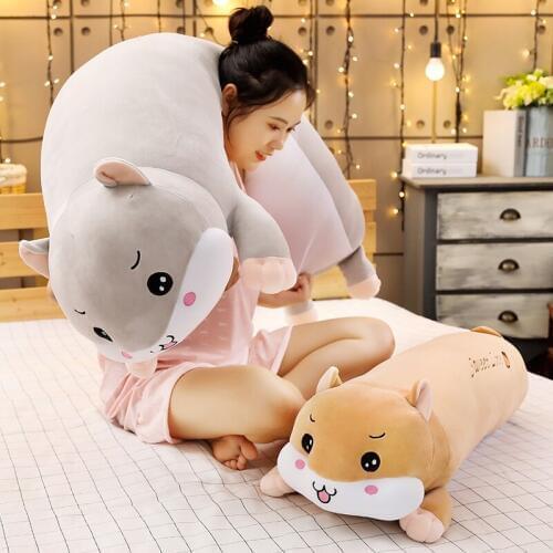 60/80/100cm Soft Animal Pillow Cushion Cute Fat Hamster Plush Toy Stuffed Lovely Doll Kids Girls Xmas Birthday Gifts