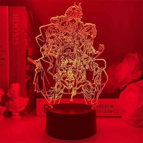 Genshin Impact Xiao Venti Kaedehara Kazuha Tartaglia night light 3D Illusion Lamp Hot Game Light for LED Night Lamps Kids Gift