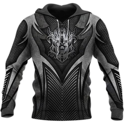 New Armor Viking 3D full print hoodie fashion autumn and winter street sweatshirt men and women casual zipper hoodie
