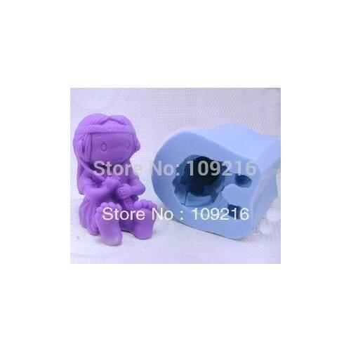 Wholesale!!!3D Little Girl (LZ0039) Silicone Handmade Candle Mold Crafts DIY Mold