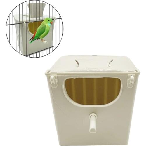 P15D Parrot Breeding Box Hanging Bird Nest Bird Cage Plastic House Mating Box for Lovebird Parakeet Cockatiel Conure