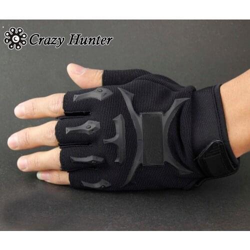 Mens Biker Body Building Training Sport Driving Motorcycle Fingerless Gloves