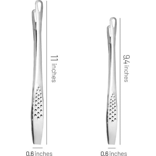LBER Kitchen Tweezer Tongs,Extra-Long Stainless Steel Tongs with Precision