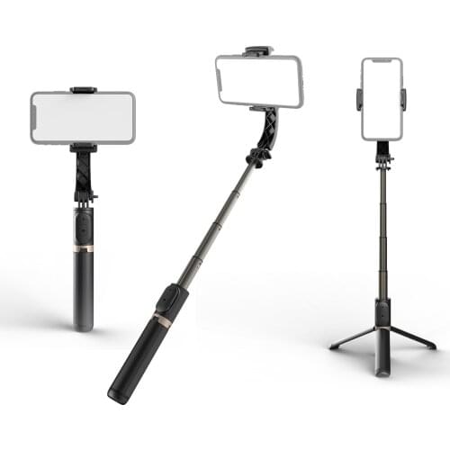 Extendable Wireless BT Selfie Stick Handheld Gimbal Stabilizer Tripod with Detachable Remote Control for Selfie Vlog Shooting