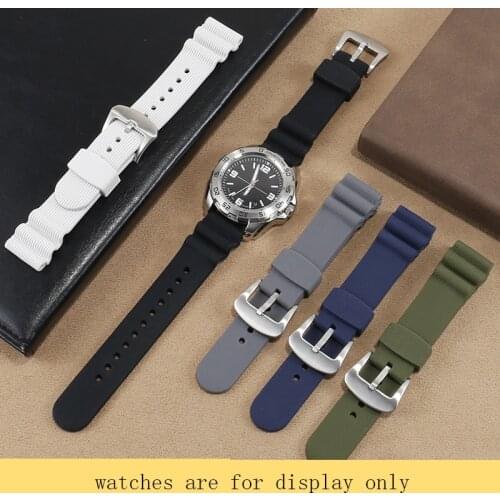 Soft Silicone Strap 22mm Black Blue Gray Bracelet Replacement Belt For Mens Sport Waterproof Rubber Watchband Gift tool