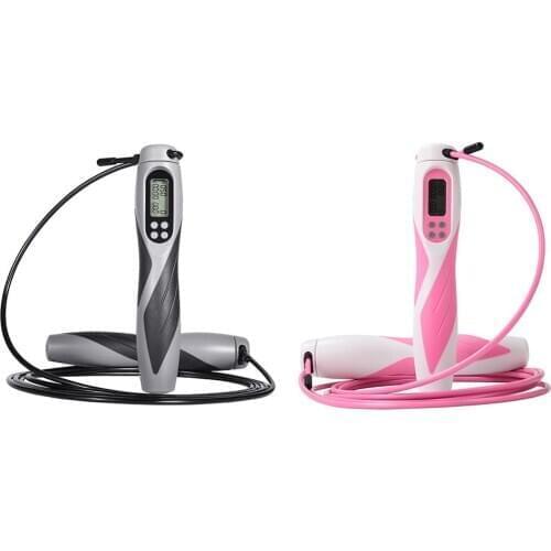 Jump Ropes With Counter Sports Fitness Adjustable Fast Speed Counting Skip Rope Skipping Wire LED Displayed Anti-slip Handles