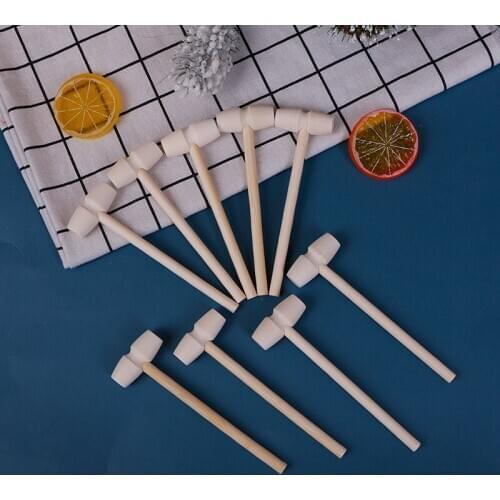 Mini 10 Pieces Wooden Hammer Balls Toy Pounder Replacement Wood Mallets Baby