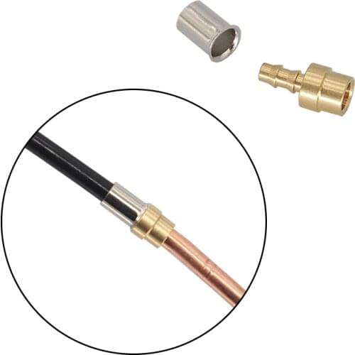 3mm Copper Pipe Solder Connector With Stainless Steel Fixing Ring For 3mm OD Hose Hydraulic Oil Cylinder RC 1/14 Excavator Truck
