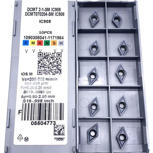 DCMT070204 DCMT070208 SM IC907 IC908 Carbide Inserts External Metal Turning Tools DCMT 070204/070208 IC 907 CNC Cutting Tools