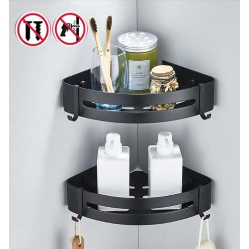 Bathroom shelf toilet toilet vanity triangle towel storage wall-free punching wall hanging bathroom