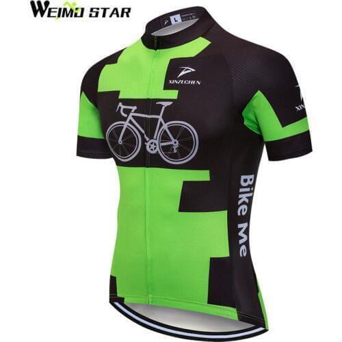 Weimostar Polyester Green Cycling Jersey 2018 Summer mtb Bike Jersey Downhill Bicycle Shirt Breathable Sport Cycling Clothing