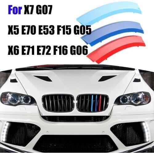 3pcs ABS Clip For BMW X7 G07 X5 E70 E53 F15 G05 X6 E71 E72 F16 G06 Car Racing Grille Strip Trim Power M Sport Accessories