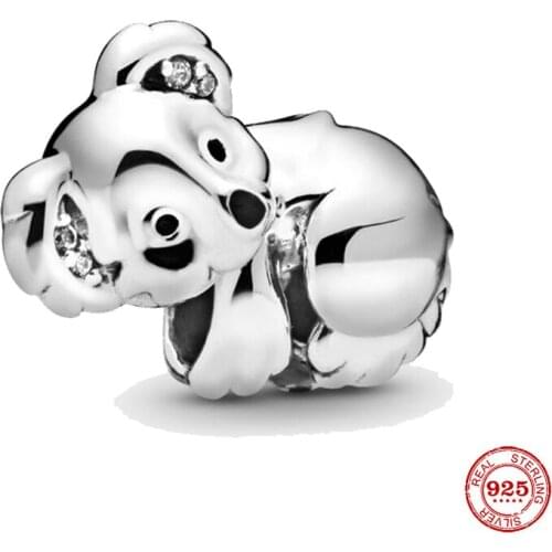 Cute Koala Metal Beads for Women Jewelry Making 925 Sterling Silver Animal Charm fit Pandora Bracelet & Bangle Jewelry