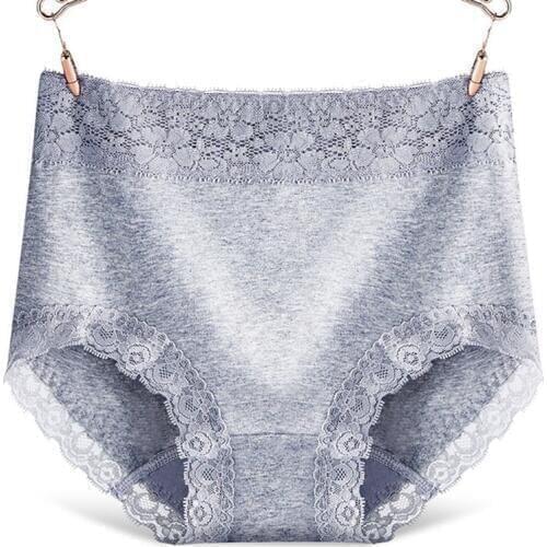 V004 4Pcs/Lot Plus Size Women Underwear Comfortable High Waist Lingerie Female Briefs Solid Lace Panties