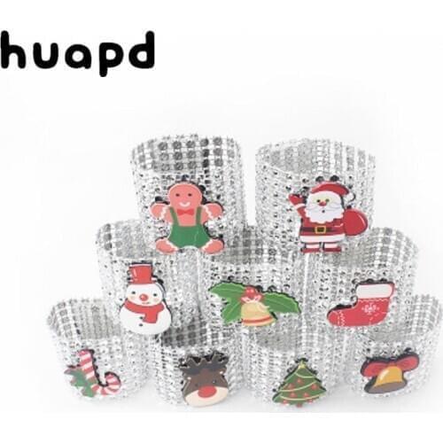 10pcs Rose Gold Silver Napkin Ring Chairs Buckles Wedding Event Decoration Crafts Rhinestone Bows christmas Party Supplies