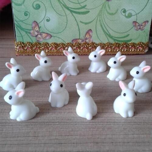 100pcs Miniature Rabbits Resin bunny Ornament DIY Landscaping Fairy decoration
