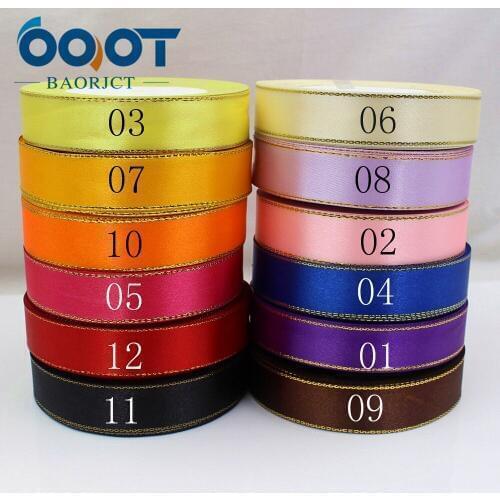 1710231.25yards/roll,20MM Solid Golden edge satin ribbon,Clothing accessories jewelry,DIY Handmade gift wrapping Decorative