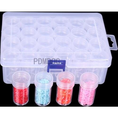 24/32 Girds Adjustable Plastic Storage Box with Label Sticker For Jewelry Nail Art Diamond Painting Accessories Container boxes