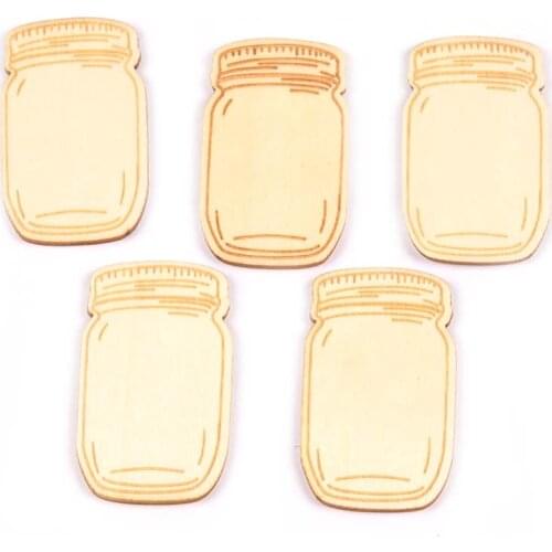 28X48mm Home Decorations Natural Color Bottle Shape Wood DIY Craft Scrapbookings Decoration Handmade Sewing Supplies 30Pcs M1746