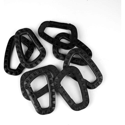 4pc Carabiner Lightweight Tactical Plastic Buckle Mountain External Key D Buckle