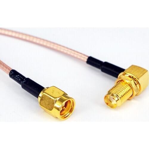 50pcs RF adapter RF connector SMA Cable SMA Female Rightangle to SMA Male RG316 Pigtail 15cm Cable for antenna booster