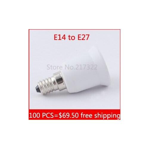 50pcs e14 to e27 adapter High quality PC material fireproof material socket adapter Free shipping