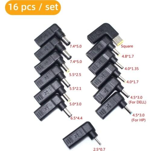 16Pcs USB TypeC PD Adapter Converter Universal Laptop DC Power Supply Adapter Connector Plug for Asus Dell Hp Acer Lenovo Laptop