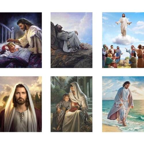 5D DIY Diamond Painting Religious Christian Jesus Cross stitch Diamond Embroidery Mosaic Art Picture Rhinestones Home Decor