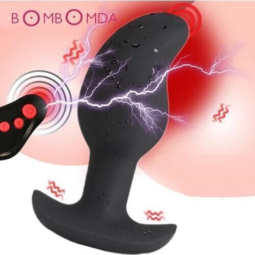 Anal Vibrator Wireless Remote Control Electric Shock Prostate Massager Huge Dildo Vibrator for Men Gay Big Butt Plug Anal Toys