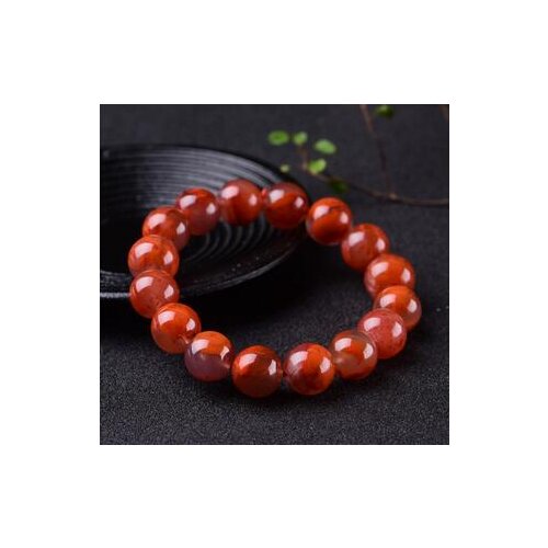 Free shipping 13mm Pure natural ore South red agate bracelet stone polished ice floating flame red