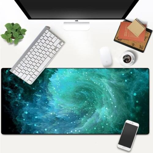 XXL Large Gaming Mouse Pad Genshin Impact Computer Gamer Keyboard Mouse Mat Abstract Starry Sky Desk Mousepad for PC Desk Pad