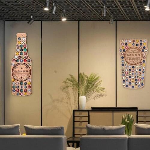 Wooden Beer Bottle Cap Collection Bracket Wall Art Decoration Collection Board Home Bar Beauty Trend Innovation