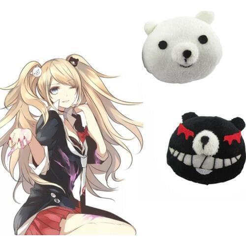 Cheap 1 Pair Dangan Ronpa Danganronpa Hair Clip Junko Enoshima Mono Kuma Mono White Black Bear Anime Cosplay Headwear Girl Gift