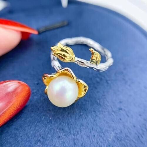 Flower 925 Sterling Silver Ring Finger Ring Settings Adjustable Ring Findings Jewelry Parts Fittings Accessories, 3pcs/lot