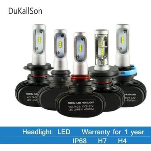 Dukallson 2Pcs CSP H8 H11 Lamp H4 H7 H1 H3 Car Headlight Bulbs For Auto S1 H27 881 HB3 HB4 Led Automotive 12V 50W 8000LM 6500K
