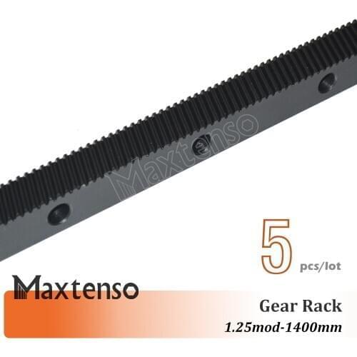 MAXTENSO 5PCS FREE SHIPPING 1.25mod modulus cnc gear rack helical teeth 1400mm length Engraving machine high precision 5pcs/lot