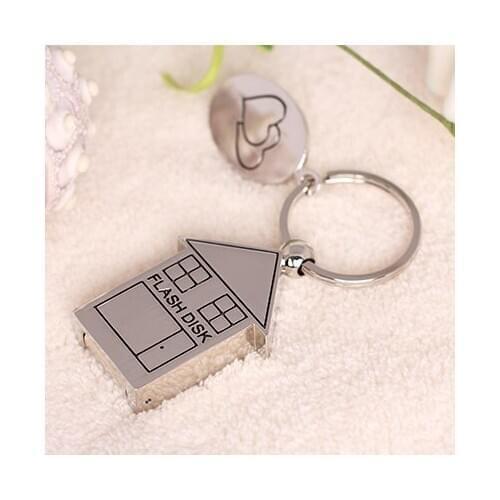 Metal House Pendrive 32GB 64GB Creative USB Flash Drive 1TB 2TB Keychain Pen Drive 128GB Gift Flash Memory Stick Card 16GB 8GB