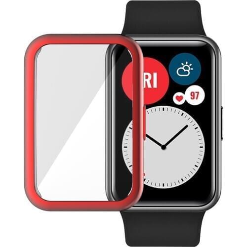 Soft Case For HUAWEI Watch Fit Strap TPU Plated All-Around Screen Protector Cover Bumper Protector Full Cover Screen Protection