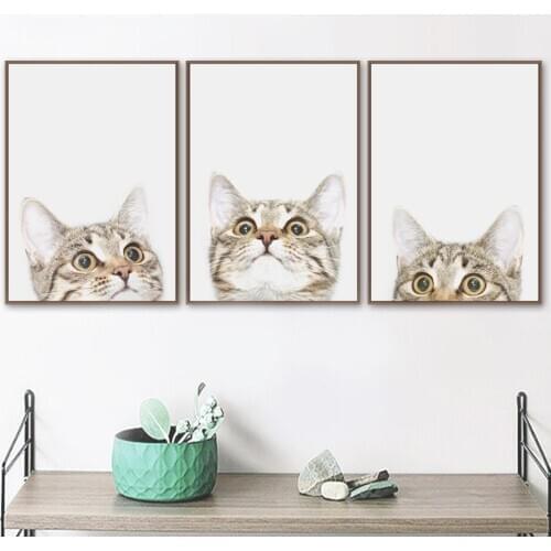 Funny Cat Animal Poster Wall Art Canvas Painting Nordic Posters And Prints Wall Pictures For Living Room Baby Kids Room Decor