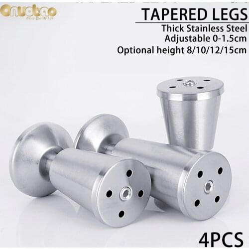 [Onuobao] 4PCS Stainless Steel Cup Shaped Furniture Feet TV bathroom cabinet Adjustable raised sofa legs