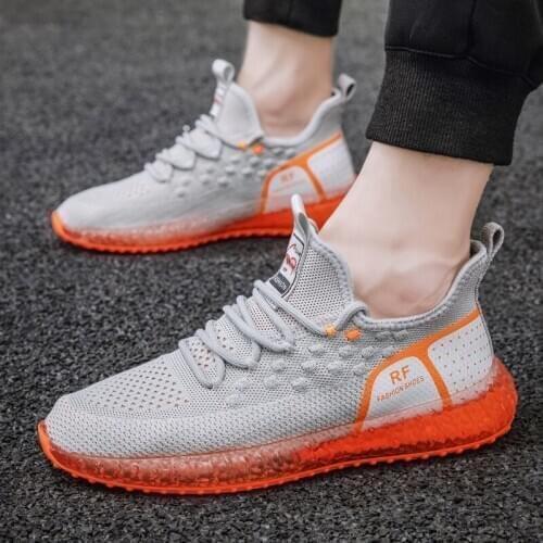 2020 Autumn elastic-bottom tide brand sport shoes men‘s air cushion walking shoes breathable mesh sneakers Walking sneakers