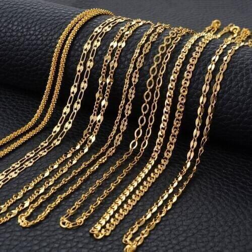 Anniyo Gold Color Chain Necklaces for Women Girls Metal Neckalce Jewelry Arab African Middle Eastern #009206