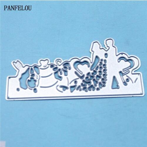PANFELOU Metal craft Lovers wedding dress paper die cutting dies for Scrapbooking/DIY Easter wedding Halloween Greeting cards