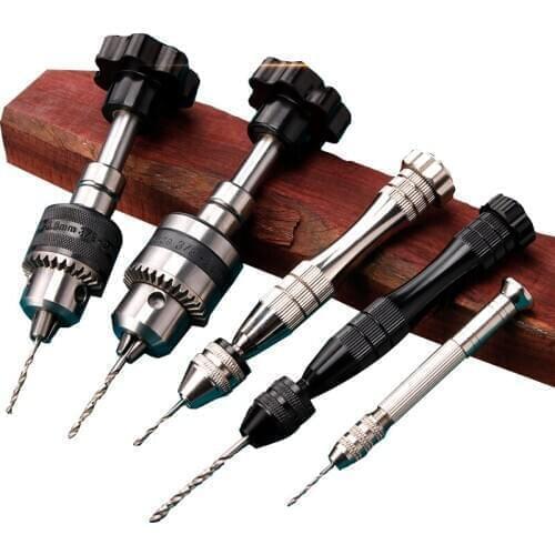 Manual Hand Drill Aluminum Alloy Woodworking Punching Precision Clamping Hand Twist Drill for Carpenter DIY Working Hand Tools