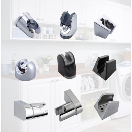 ABS Handheld Shower Spray Head Holder Bracket Wall Mounted for Bathroom Hand Sprayer Holder Bracket Chrome Black Brushed